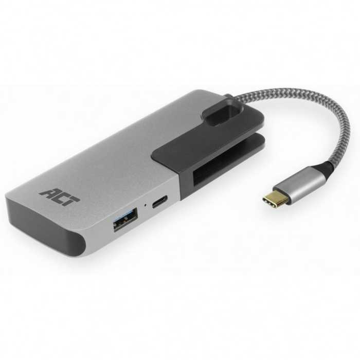 ACT USB-C Hub w/ 3X USB-A Kartenlesegerät USB-C PD