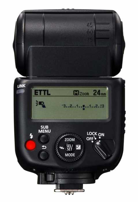 Canon Speedlite 430 EX III RT Canon Blitzgerät, schwarz, Rückseite und Display